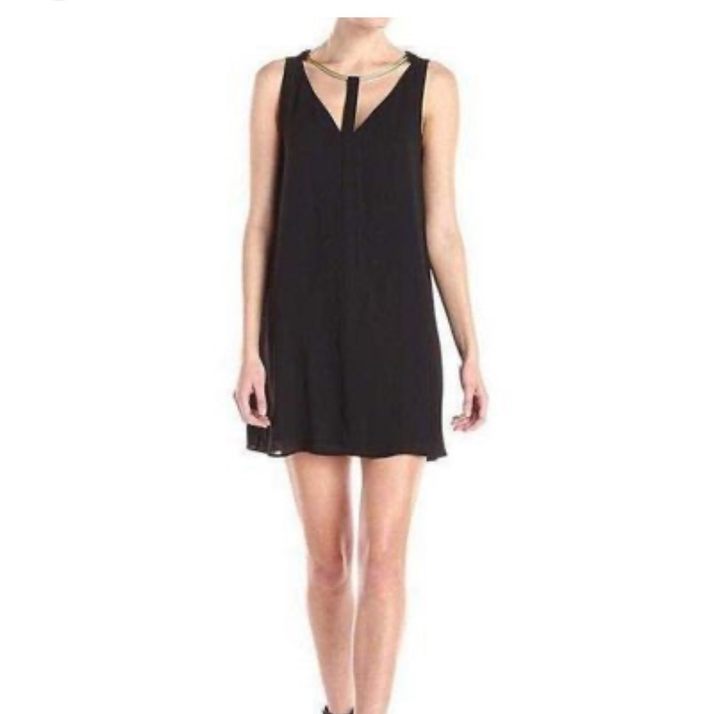 BCBGMAXAZRIA BLACK VIVIENE V-NECK DRESS WQR68F02/M810A size xxs